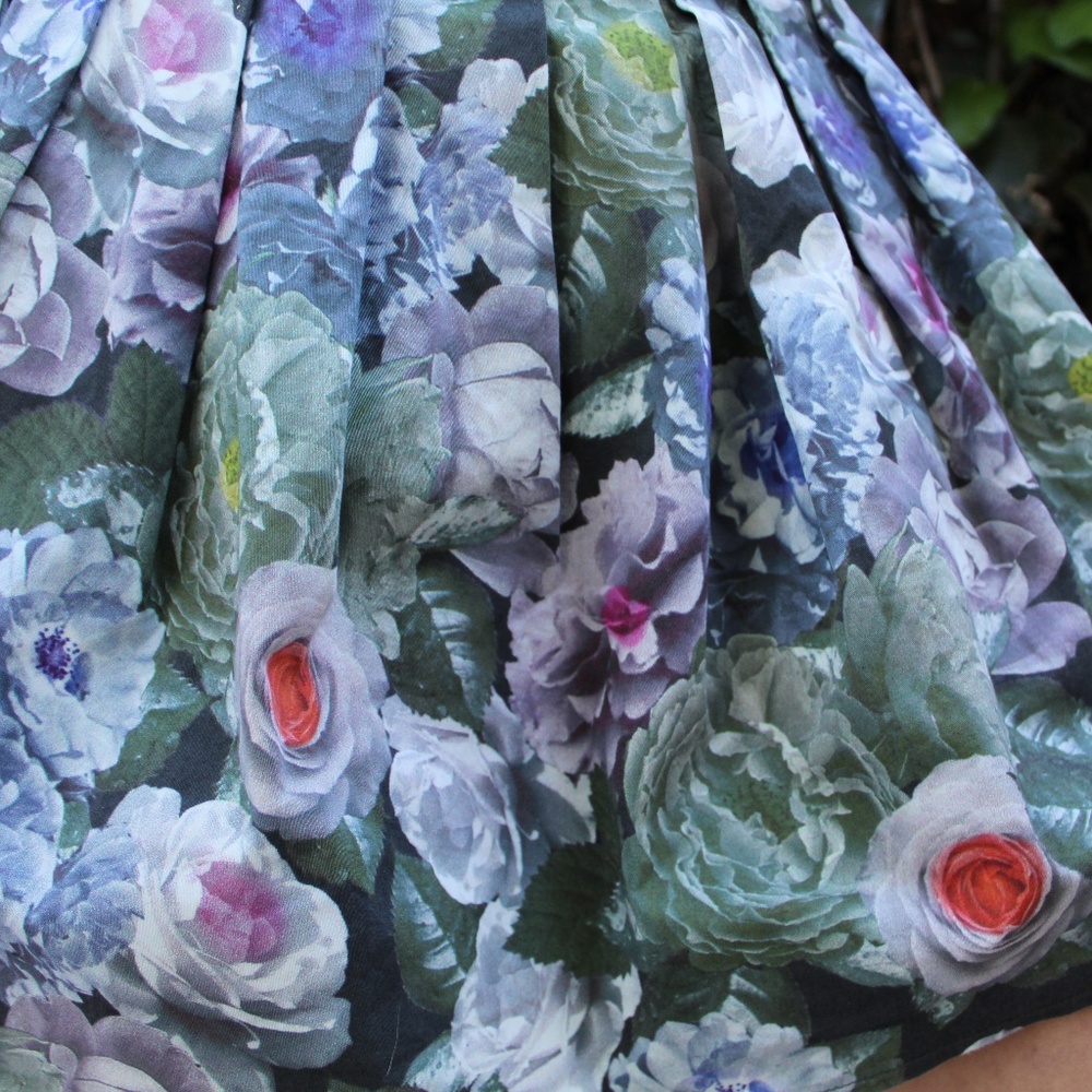 Topshop mini bubble skirt purple and blue flowers - Picture 4 of 7